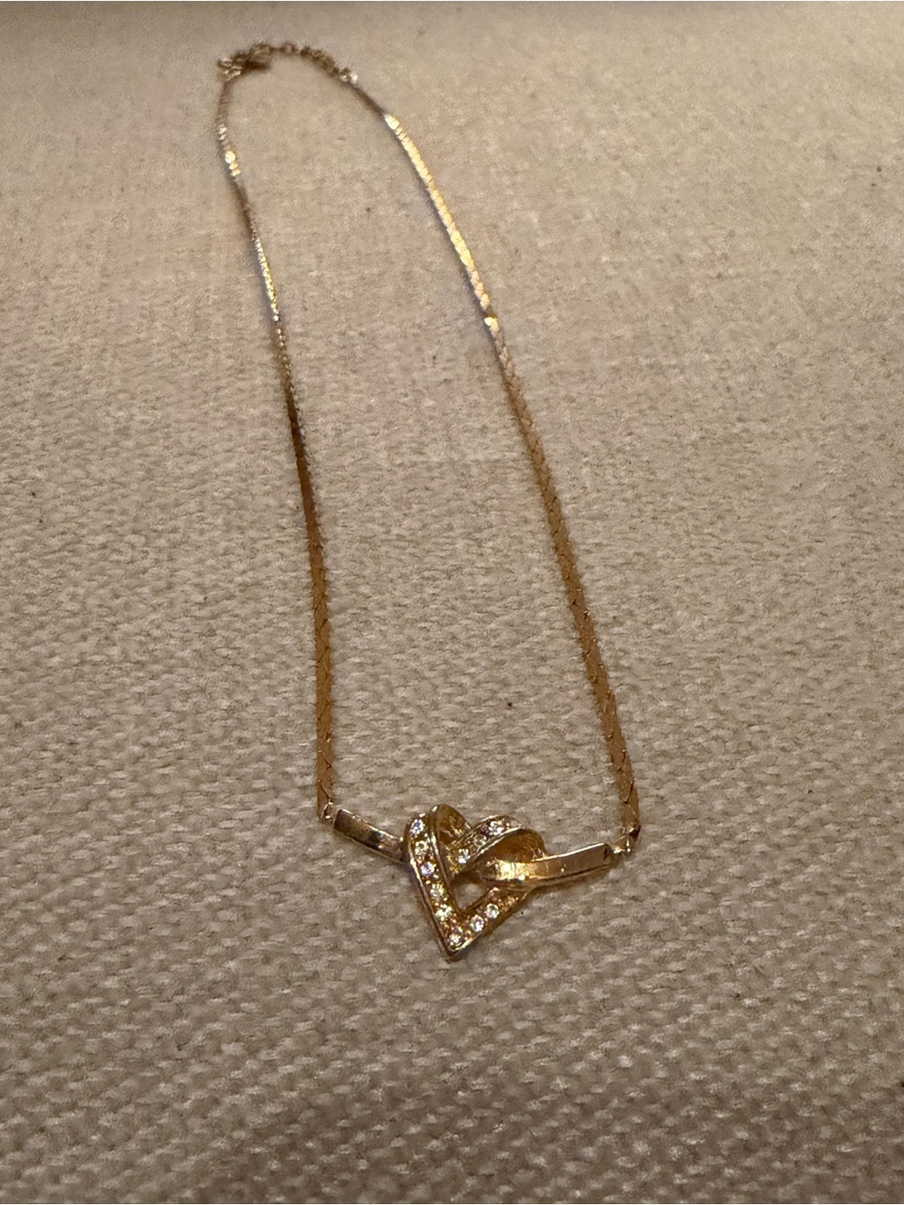 Authentic Dior Gold Heart Pendant Necklace